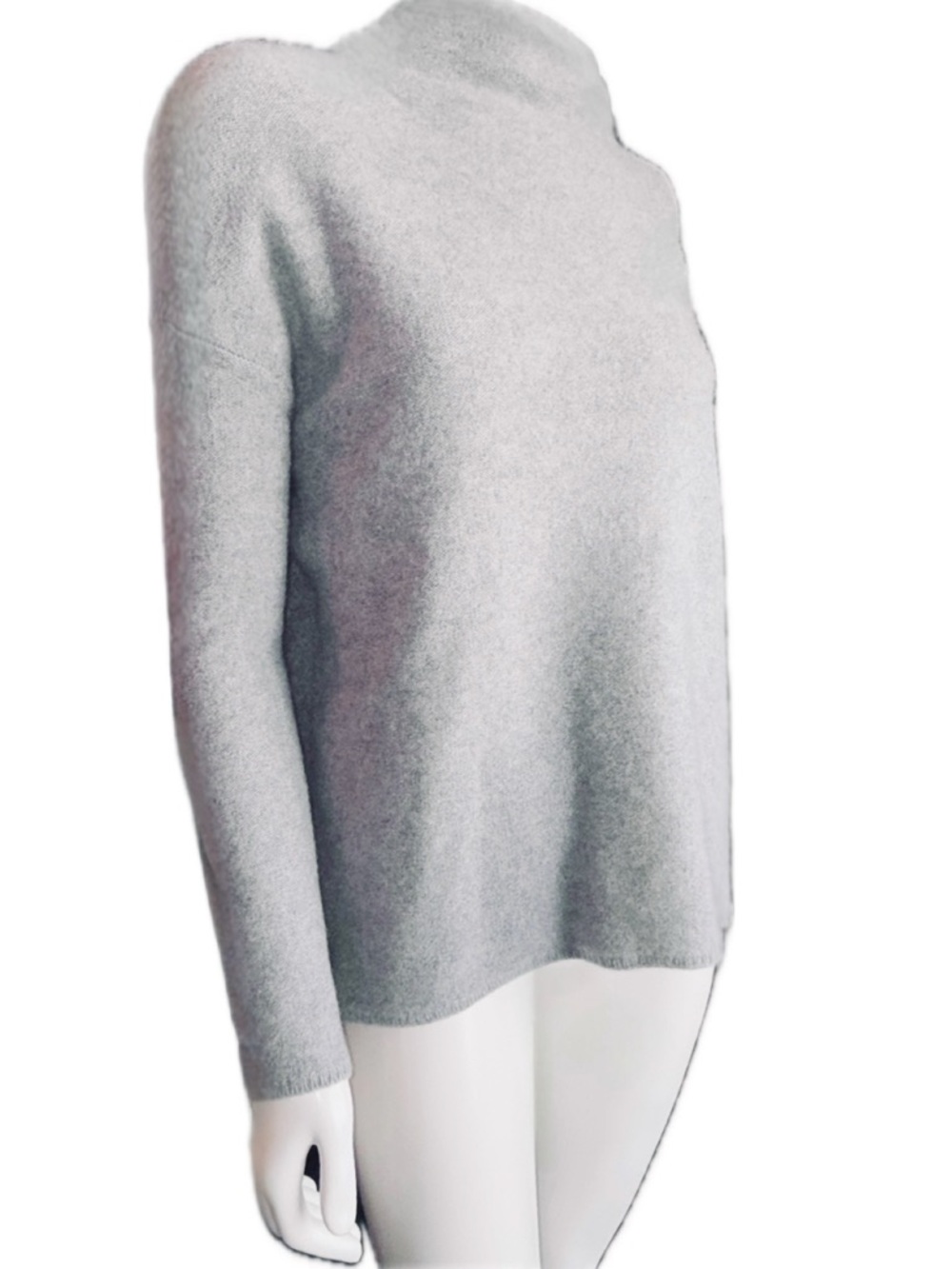 🐐 VINCE 100% Cashmere Gray Funnel Neck Oversized Luxe Sweater‎ | Women's XS